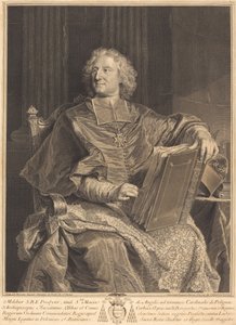 Polignac Kardinali by François Chereau I after Hyacinthe Rigaud
