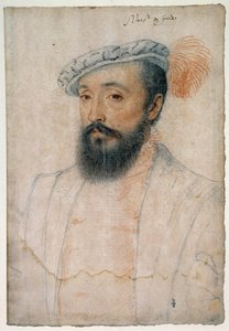 Gordes Monsenyörünün Portresi (1513 - 1578). Clouet Francois (1515-1572) tarafından kan ve kara taş çizimi by François Clouet