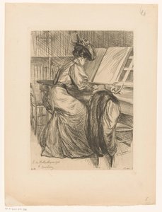 Kütüphanede kitap okuyan kadın A la bibliothèque by François Courboin