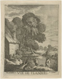 Flaman manzara Vue de Flandere (nesne üzerindeki başlık) by François Deroy