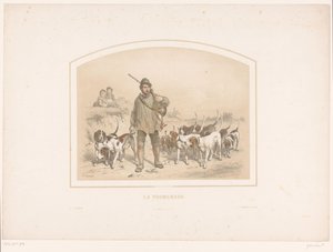 On av köpeği olan avcı La mesire (nesnedeki başlık)