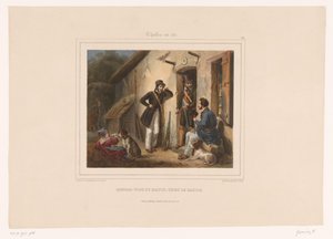 Avcılar sabah bekçiyle buluşuyor Rendezvous du matin, chez le garde (nesne üzerindeki başlık) Silahlı Avcılar (dizi adı) Chasses au Tir (nesne üzerinde seri başlığı)