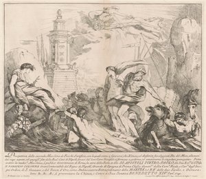 1741 Chinea için Seconda Macchina: Neptün ve Amphitrite by François Hutin