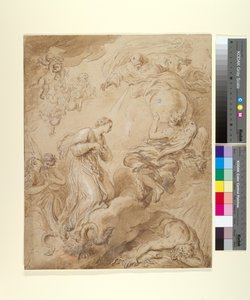 The Immaculate Conception, c.1700-37 (kağıt üzerine mürekkep, yıkama ve guaj) by François Lemoyne