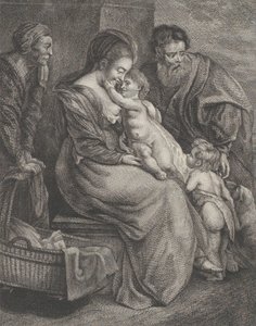 Aziz Elizabeth ve Vaftizci Yahya ile Kutsal Aile, ca. 1780. by François R. F. Brichet