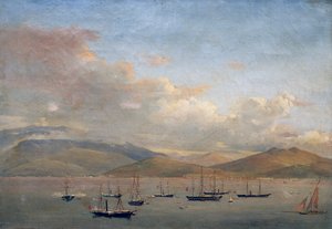 Gaeta körfezinde Napoliten, Fransız ve İspanyol filoları