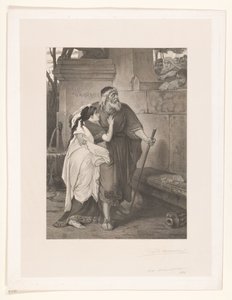 Antigone liderliğindeki Kör Oidipus by François de Meersman (signed by artist)