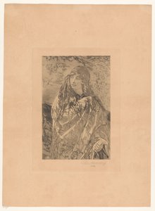 Çiçek şal ile genç kadın by François de Meersman (signed by artist)