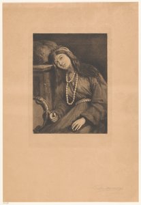Kastanyet ve tef ile dinlenme müzisyeni Mignon (orijinal başlık) by François de Meersman (signed by artist)