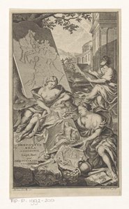 Alegori op de Meetkunde Başlık sayfası: Pomponius Mela en Abraham Gronovius, Pomponius Mela de situ orbis libri III, 1782