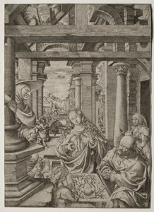 Çobanın Hayranlığı, c. 1522-1525. by Frans Crabbe van Esplegem