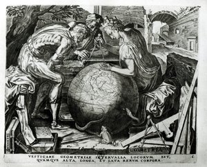 Geometri, Hieronymus Cock tarafından oyulmuş (c.1510-70) by Frans Floris