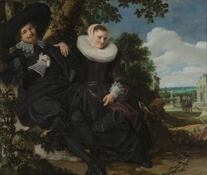 Bir çiftin portresi, muhtemelen Isaac Abrahamsz Massa ve Beatrix van der Laen Manzaradaki Bir Çiftin Portresi, muhtemelen Isaac Abrahamsz Massa (1586-1643) ve Beatrix van der Laen (1592-1639) by Frans Hals