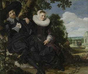 Bir Çiftin Portresi, Muhtemelen Isaac Abrahamsz Massa ve Beatrix van der Laen, c.1622 (tuval üzerine yağlı boya) by Frans Hals