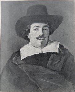 Öne doğru bakan bir adam portresi by Frans Hals