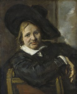 Yumuşak bir şapka takmış, oturan bir adam portresi by Frans Hals