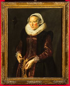 Bir kadın portresi, c.1611 (ahşap panel üzerine yağlı boya) by Frans Hals