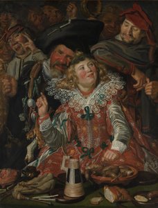 Shrovetide Revelers (The Merry Company) c.1615 (tuval üzerine yağlı boya) by Frans Hals