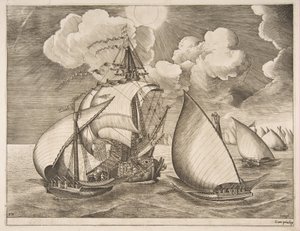 Yelkenli Gemilerden Bir Caravel Tarafından Eskort Edilen Kadırga Filosu, 1561-65.