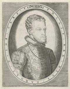 Habsburg Charles V veya İspanya Philip II portresi Kralların, kraliçelerin, prenslerin ve prenseslerin portreleri (seri başlığı) by Frans Huys