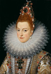 Arşidüşes Isabella, c.1601-20 (panel üzerine yağ) by Frans II (after) Pourbus