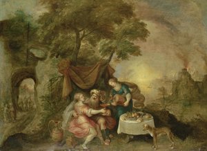 Lût ve Kızları by Frans II Francken