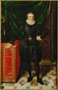 Fransa Kralı 4. Henri, siyah saray giysileri içinde ... by Frans II Pourbus