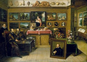 Abraham Ortelius ve Justus Lipsius ile bir koleksiyoncu dolabı, 1618