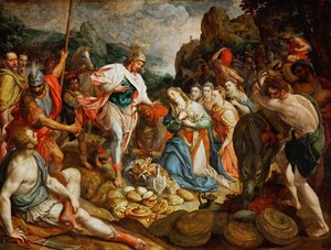 David et Abigail - David ve Abigail, Pourbus, Frans, Elder (1546-1581). Ahşap üzerine yağlı boya, yakl. 1575. Ebat : 158x208 cm. Sanat Tarihi Müzesi, Viyana