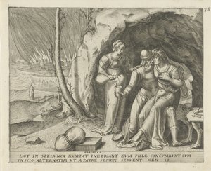 Lût ve kızları Ebrietas (nesne üzerindeki başlık) Kader Tarihi (dizi adı) by Frans Menton