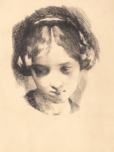 Önden görülen genç bir kızın başı by Frans Schwartz