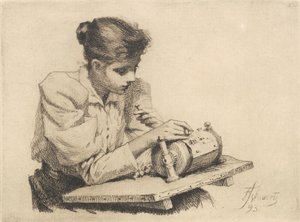 Kniplersken by Frans Schwartz
