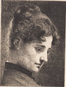 Sağa bakan genç bir kızın profil başı by Frans Schwartz