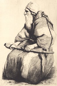 Çalışma figürü: Doğu kostümlü yaşlı sakallı adam by Frans Schwartz