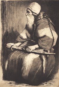 Çalışma figürü: Doğu kostümlü yaşlı sakallı adam by Frans Schwartz