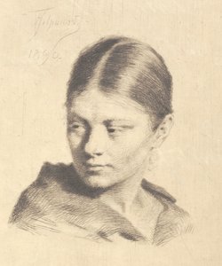 Yan bakan genç kız by Frans Schwartz