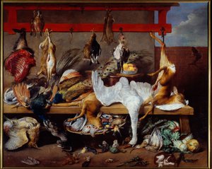 Av eti, balık ve bakliyatlı mutfak masası Boyama Frans Snyders (1579-1657) 1630 Dim. 2,73 x 3,40 m Lyon, Musee des Beaux Arts