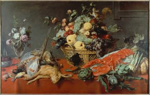 Bir meyve sepeti ile natürmort by Frans Snyders or Snijders