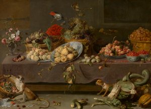Çiçekler ve meyveler (tuval üzerine yağlıboya) by Frans Snyders or Snijders