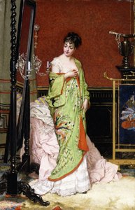 Yeşil Kimono, 1876 by Frans Verhas