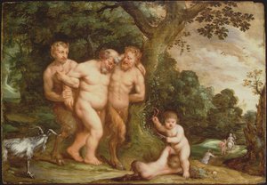 Sarhoş Silenus (panelde yağ)