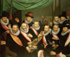 San Jorge Sivil Muhafız Subay ve Astsubaylarının Ziyafeti by Frans de Grebber