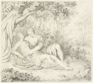 Ağacın altında çift seviyorum by Frans van Mieris (II)