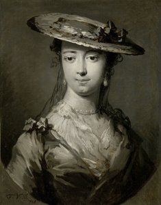 Genç Bir Kadının Başı Genç bir kadının başı by Frans van der Mijn (signed by artist)
