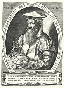 Gerardus Mercator, Flaman haritacı, coğrafyacı ve kozmograf (gravür) by Franz (after) Hogenberg