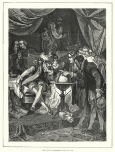 Christopher Columbus, Santa Fe, İspanya kampında by Franz (after) Kollarz