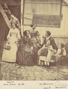 [Dört Kadın ve Üç Çocuğun Grup Portresi], 1850