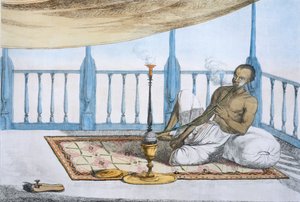 Nargile esrar ya da afyon içen adam, pub. 1808-12.