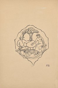 Köylü çifti (bir mobilyanın köşebent dolgusu?) by Franz Barwig d. Ä.