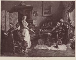 Müdürün önünde şarkı söyleyen Aday (lito) by Franz Bohumil Doubek